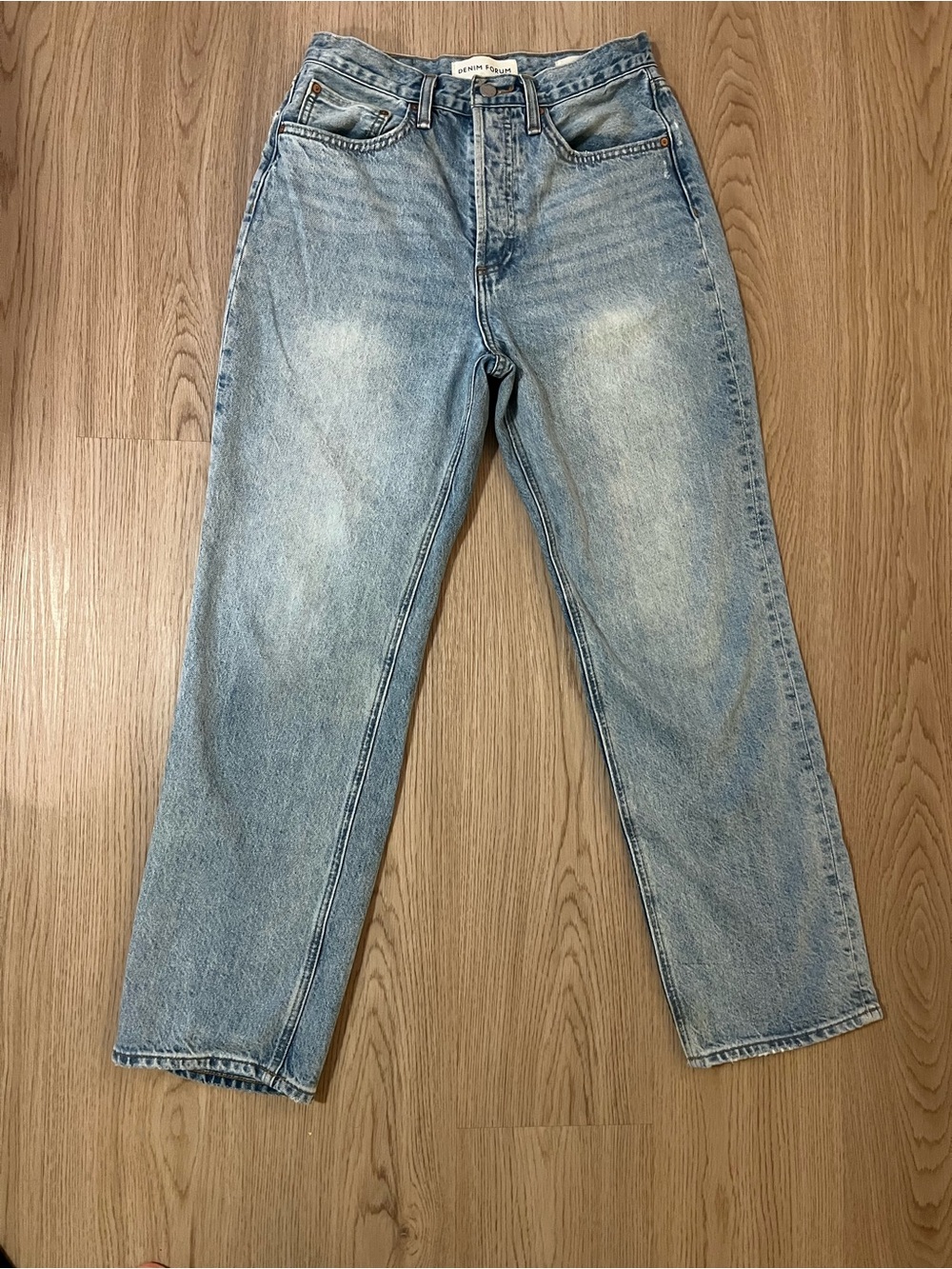 Denim Forum “The Joni” High Rise Loose jeans in a light wash